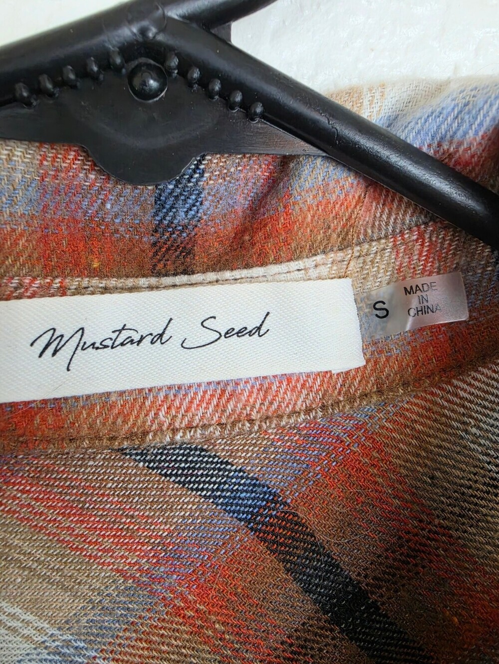 Anthropologie Mustard Seed Plaid Button-Up Shirt Dress Small - Picture 3 of 5